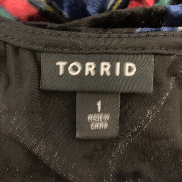 Torrid Womens Sophie Multi Plaid Velvet Swing Cami Tank Top Size 1 = US 1X - Picture 7 of 8